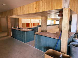 Restaurant with wooden walls