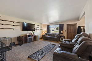 View of carpeted living room