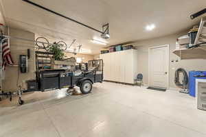 Garage with a central vacuum unit