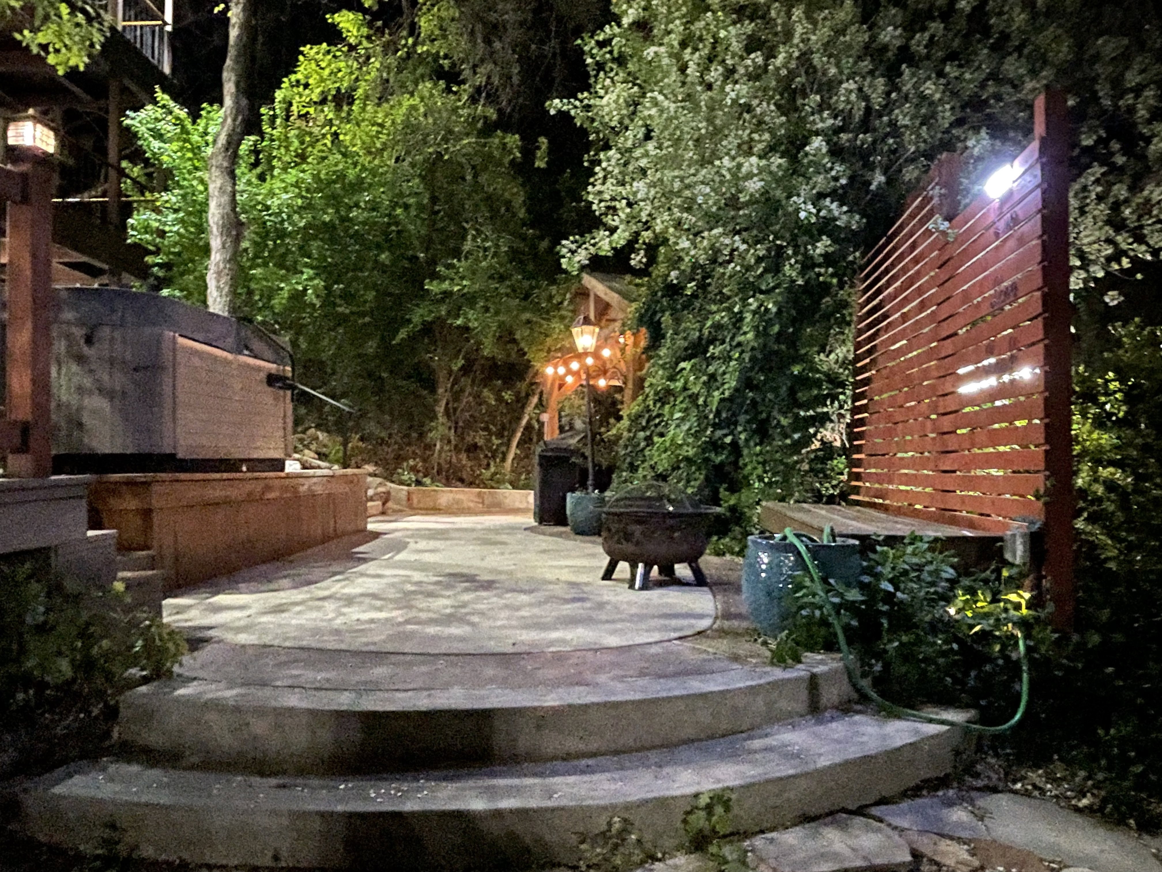 View of patio featuring a fire pit