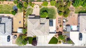 Aerial view of residential area