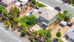 Aerial view of residential area