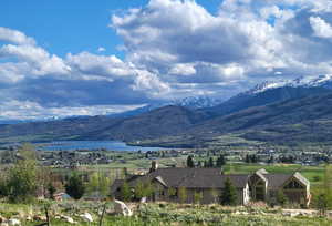 View of Pineview Reservoir and Snowbasin off livingroom deck