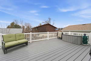 View of wooden deck