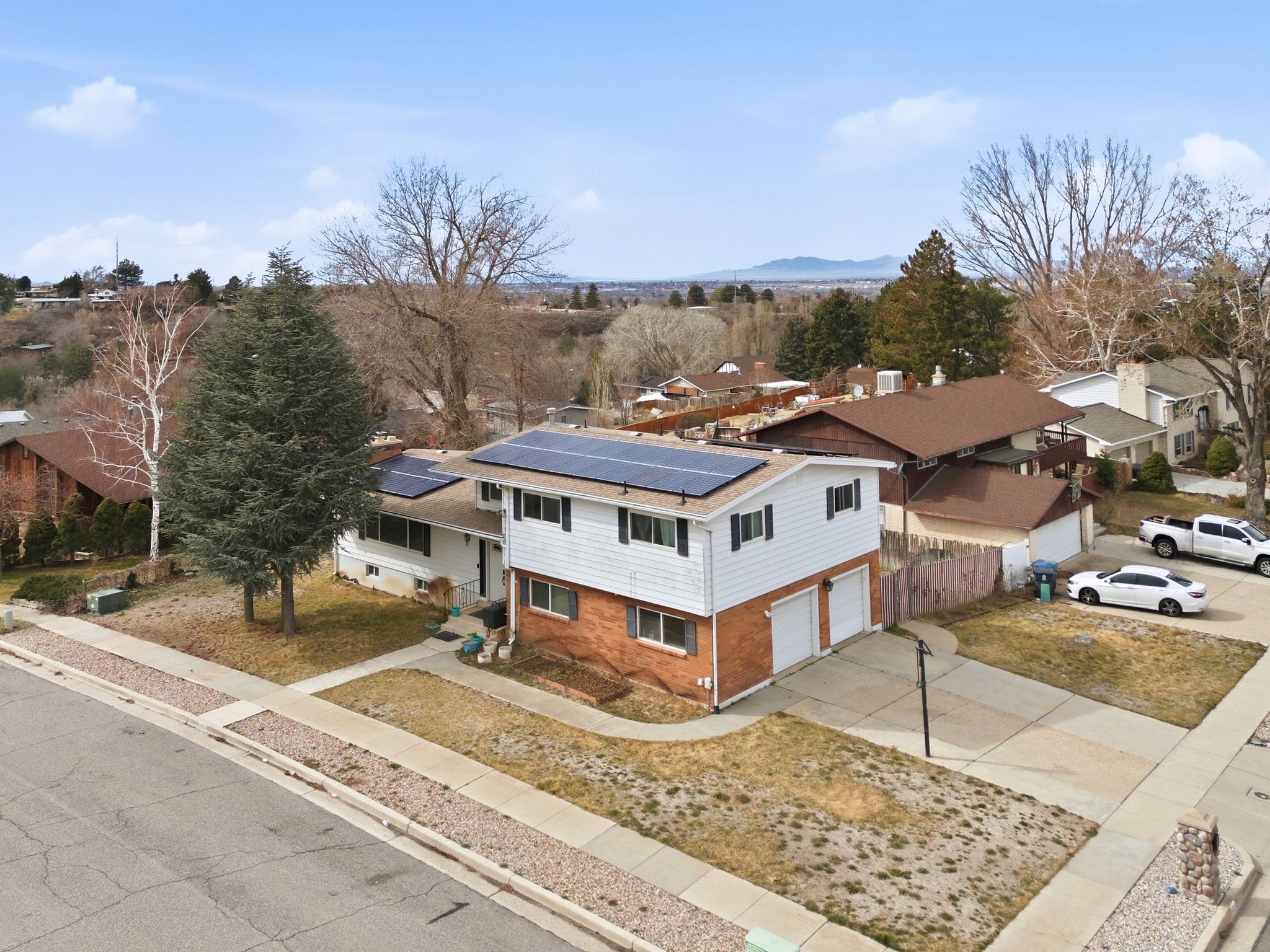 Aerial view of residential area