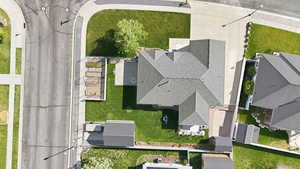 Aerial view of residential area