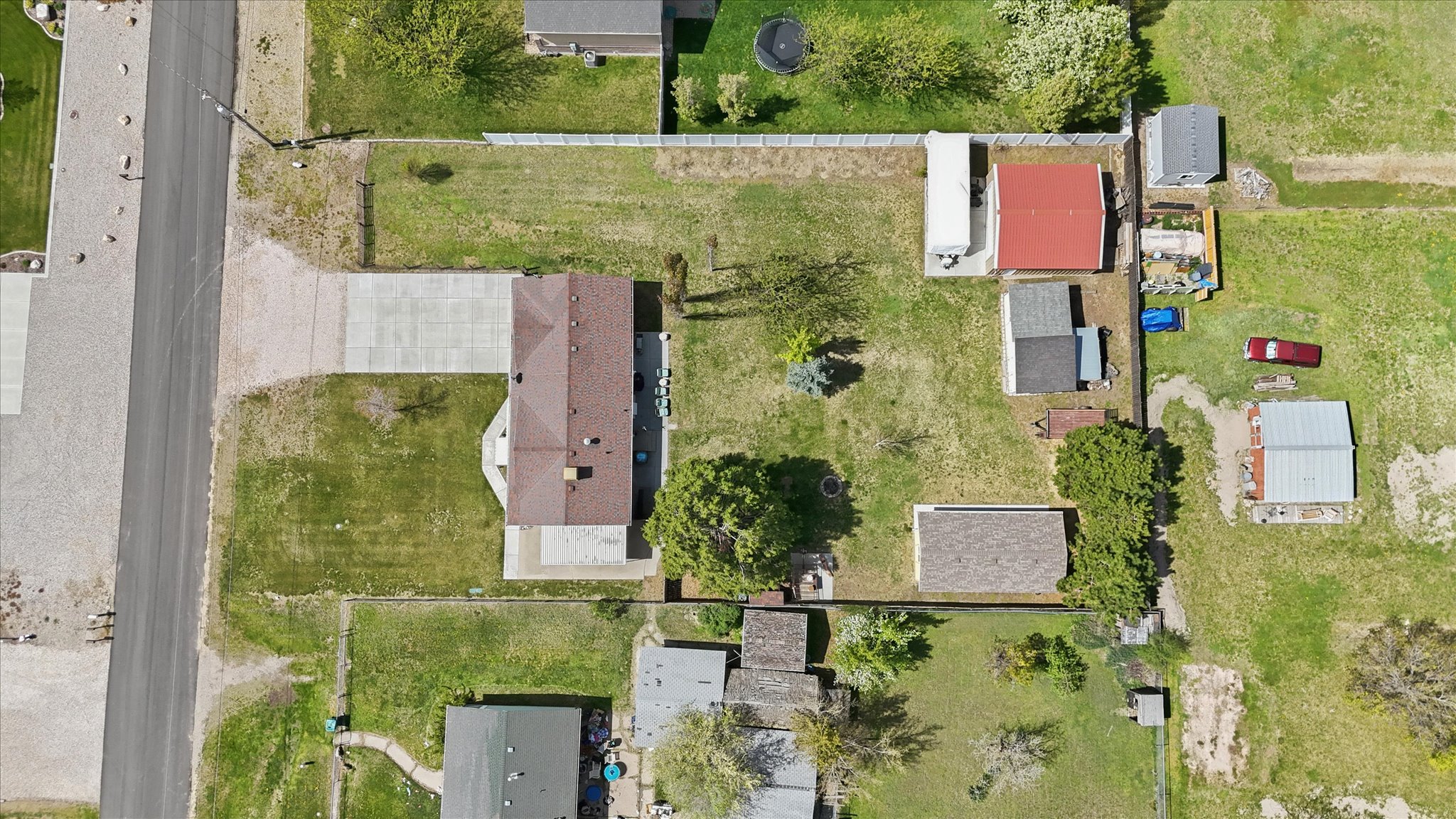Aerial view of residential area