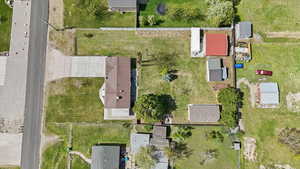 Aerial view of residential area