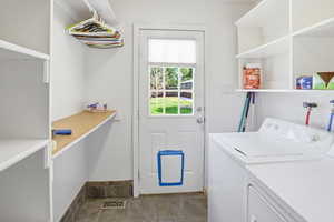 Laundry room with separate washer and dryer