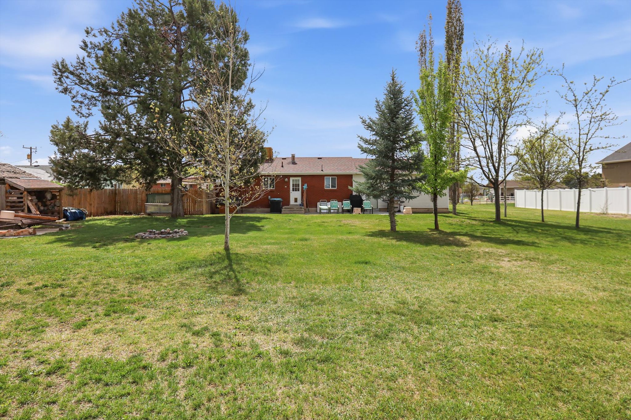 View of fenced yard