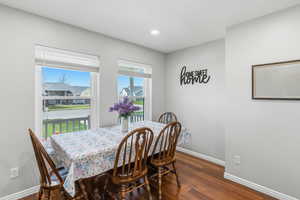 View of dining room from the kitchen.