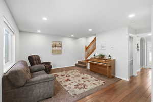 View of family room from window seat.