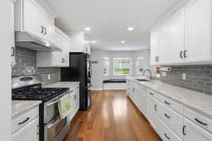 View of kitchen from dining room.