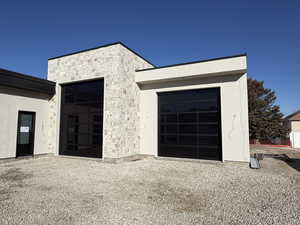 Garage with driveway