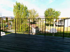 Private walkout balcony with a mountain view