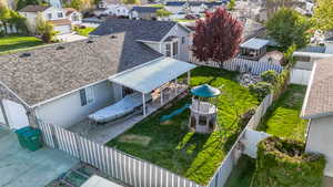 Aerial perspective of suburban area