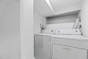 Laundry area featuring washing machine and dryer