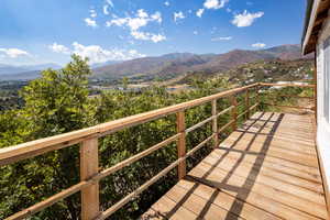 Balcony with a mountain view