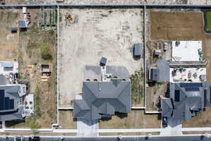 Aerial perspective of suburban area