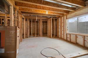 Future bedroom with attached bathroom and closet area. Framed