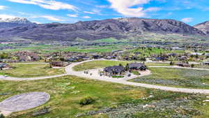 View of mountain background with nearby suburban area