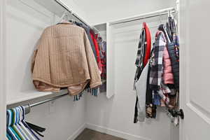 View of walk in closet