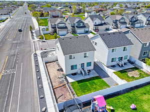 Aerial view of residential area