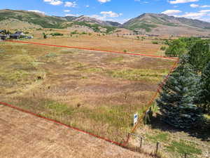 View of mountain background with rural landscape