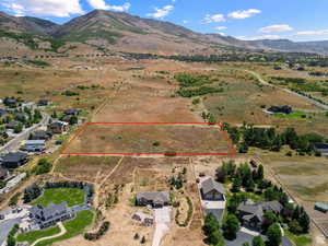 Aerial overview of property's location with rural landscape