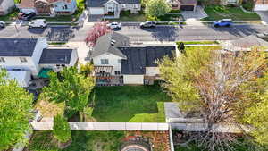 Aerial view of residential area