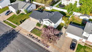 Aerial perspective of suburban area