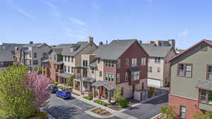 View of building exterior with a residential view