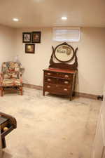 Living area featuring recessed lighting