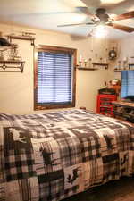 Bedroom with a ceiling fan