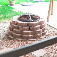 Exterior view of a fire pit