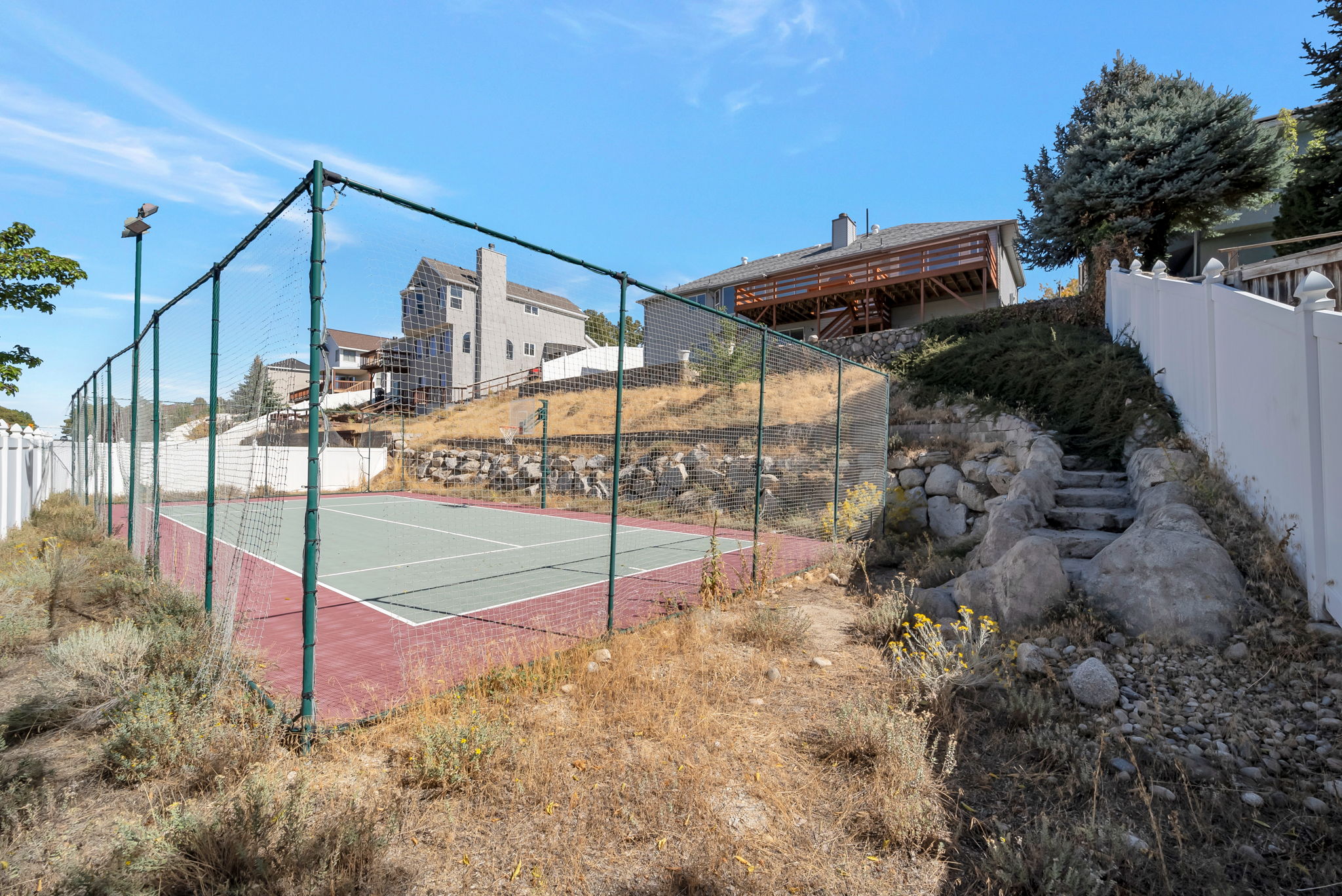 View of tennis court