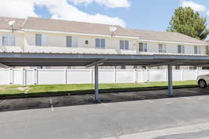 View of covered parking lot