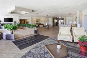 Lobby featuring ornamental molding