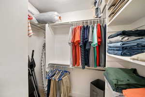 View of walk in closet