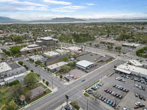 Aerial view of a mountainous background
