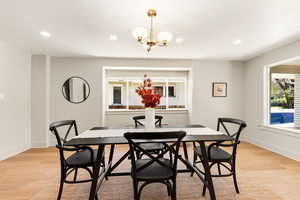 Dining room with all new lighting
