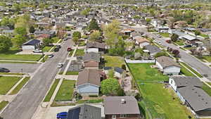 Aerial perspective of suburban area