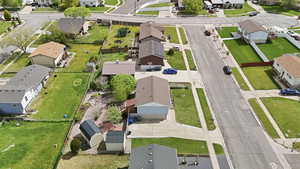 Aerial view of residential area
