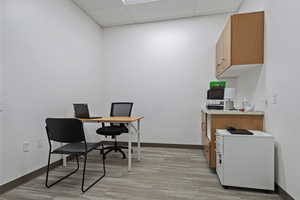 Home office featuring a paneled ceiling