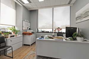 Office with a drop ceiling