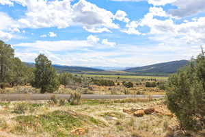 View of mountain background with rural landscape