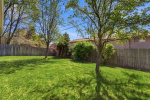View of fenced backyard