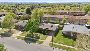 Aerial perspective of suburban area