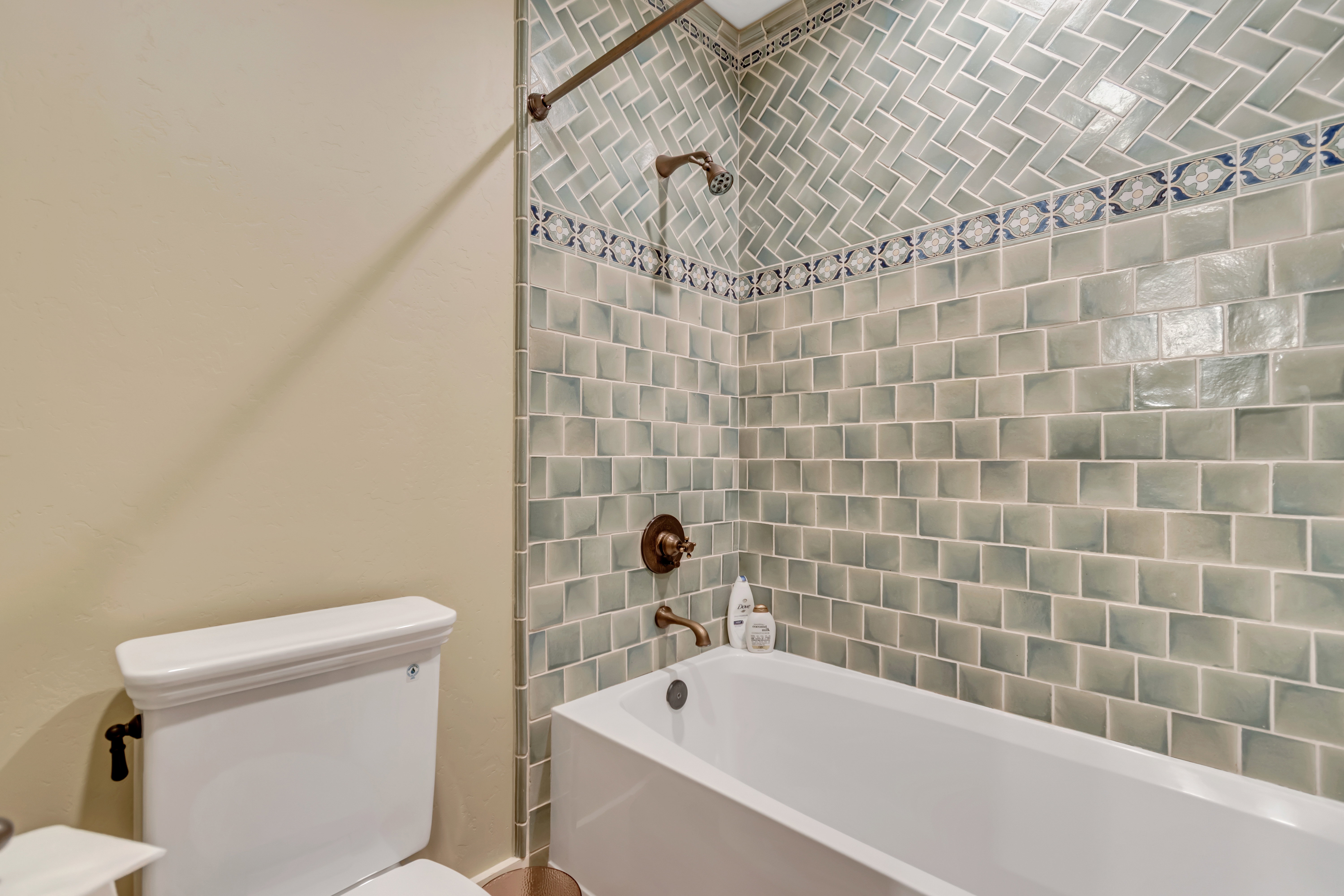 Bathroom with toilet and  shower combination