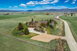 View of rural area with mountains and a pastoral area